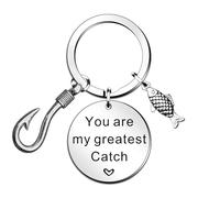 SMARGO Couple Valentine Keyring Fisherman Keychain Lover Best Friend His and Hers Couples Key Chain Ring Fishing Lovers Gift Love Keyring You are My Greatest Catch Keychain Christmas Birthday Gift