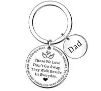 SMARGO Dad Memorial Keyring Gifts Smypathy Keychain Loss Of Father Fathers Day Angle Keychain Those We Love Don't Go Away They Walk Beside Us Everythday