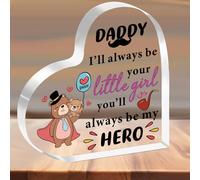 SMARGO Daddy Gifts from Daughter Heart-Shaped Acrylic Plaque Gifts for Daddy Father's Day Christmas Birthday Present for Daddy