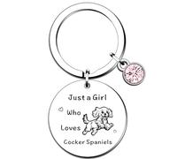 SMARGO Funny Cocker Spaniel Keyring Gifts Just A Girl Who Loves Cocker Spaniels Cocker Spaniel Lover Gift For Girls, Who Loves Cocker Spaniel Keyring