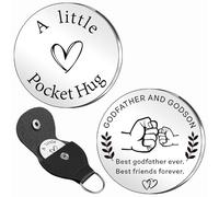 SMARGO Godfather Gifts From Godson Best Godfather Ever Pocket Hug Token