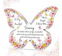 SMARGO Granny Gifts from Granddaughter Grandson - Butterfly-Shaped Decorative Acrylic Plaque Granny Gifts Birthday Christmas Thanksgiving for Granny