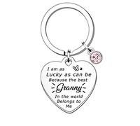 SMARGO Granny Keyring Gifts From Grandchildren For Grandmother Mothers Day Birthday Christmas Love Heart Keychain Presents Best Granny In The World Belongs To Me