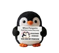 SMARGO Handmade Crochet Penguin with You Are My Penguin Romantic Message Card, Cute Knitted Keepsake Gift for Partner, Soulmate, Valentine’s Day, Anniversary & Special Occasions