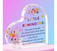 SMARGO Inspirational Motivational Gifts Little Reminders You are Enough Clear Desk Decorative Sign Acrylic Plaque Gift