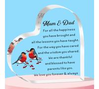 SMARGO Mum And Dad Gifts from Son Daughter,Mum And Dad Acrylic Plaque Gifts For Wedding Anniversary Birthday Christmas Mothers Day Presents for Mum And Dad