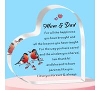 SMARGO Mum And Dad Gifts from Son or Daughter,Mum And Dad Acrylic Plaque For Wedding Anniversary Birthday Christmas Mothers Day Presents for Mum And Dad