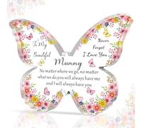 SMARGO Mummy Gifts - Butterfly-Shaped Decorative Acrylic Plaque for Mothers Day, Birthday, Christmas & Thanksgiving