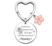 SMARGO Nanny Gifts Nanny Keyring from Granddaughter Grandson, Christmas Birthday Mothers Day Keychain Gifts from Grandchildren