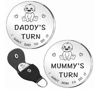 SMARGO New Baby Gifts for New Parents Mummy Daddy Funny Double-Sided Decision Coin Gifts for First Time Mums Dads Keepsake for Baby Memory