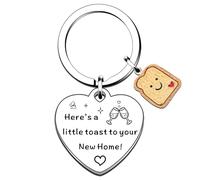 SMARGO New Home Gifts Funny Toast Housewarming Keyring for House Warming, Congratulations Gift for Fresh Start, Unique Moving In Present for Men & Women