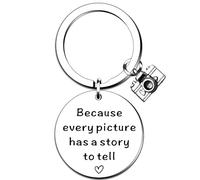 SMARGO Photographer Keyring Gifts for Him Her Because Every Picture Has A Story to Tell Camera Charm Key ring Photographer Graduation Christmas Birthday Present Photo Club Gift