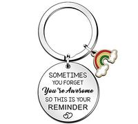 SMARGO Sometimes You Forget That You are Awesome - Thank You Gifts, Funny Birthday Keyring Inspirational Rainbow Gifts for Women Men Coworker Friends
