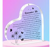 SMARGO Sympathy Gifts for Loss of Loved In Memory of Mum Dad Acrylic Heart-Shaped Keepsake Memorial Gift for Loss of Grandad Acrylic Plaque Loss of Daughter Son Memorial Funeral Remembrance Presents