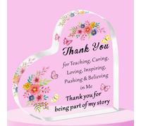 SMARGO Thank You Teacher Gifts Teacher Acrylic Keepsake Paperweight Gifts for Graduation Retirement Teacher Birthday Christmas Gifts First Day of School Office Desk Decoration