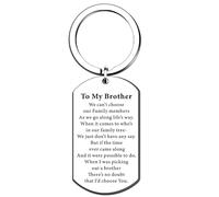 SMARGO To My Brother Gifts Keyring Present from Sister Christmas Birthday Gifts for Big Little Step Brother Wedding Retirement Graduation Family Present