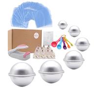 Smarimple Bath Bomb Mold Set 228 Pieces - 200 Packs Shrink Wrap Bags12 Pieces of DIY Metal MouldSpoonsGift BagsMini Heat Sealer (Instruction Included)