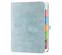 Smarpau 2026 Diary A5 Page a Day, A5 Diary Full Year Daily Planner from Jan 2026 to Dec 2026 with Colorful Monthly Tabs&Pen Loop, 14.5 x 21cm- Light Blue