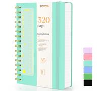 Smarpau 320 Pages Notebook A5, Thick Spiral Journal with 100gsm No Bleed Paper, PVC Hardback Notepad for Women Men Work School Office, 14.5 x 21cm - Lake Blue