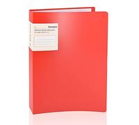 Smarpau A4 Display Folders with Plastic Sleeves, 60 Pockets Presentation Folder Project Folder Display Folder, Document Folders with Plastic Sleeves for School, Offices (Red)
