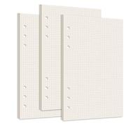 Smarpau A5 Refill Paper, 3 Packs 100GSM Planner Refillable 6 Holes Ring Binder Inserts Dotted Papers, 135 Sheets Journal Notebook Loose Leaf Paper for School Office