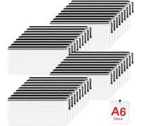 Smarpau A6 Clear Pencil Case, 36 PCS Mesh Pencil Pouch Zip Lock Bag Mesh Document Bag Plastic Wallets Zipper Storage Bags File Folders for School, Home, Office and Travel - Black