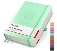 Smarpau B5 Lined Notebook - Large Leather Journal Notebook with 320 Pages 100gsm No bleed Paper, Thick College Ruled Notepad Hardback for Office School Work Women Men, 19 x 25 cm - Green