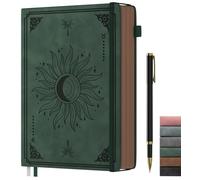 Smarpau B5 Notebook, Vintage Journal with Pen, Hardcover Leather Journals within 366 Pages 100gsm Thick Paper, Writing Journal for Business, Work, School and Travel Diary,19 x 25cm-Dark Green