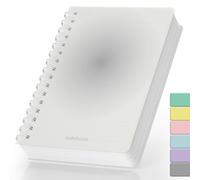 Smarpau B5 Notebooks, Wirebound Spiral Notebooks Notepad 300 Pages/150 Sheets, 100GSM Lined Thick Paper, PVC Hardcover Journal for Women Men Office School Writing, 19 x 25 cm - Black