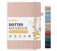 Smarpau Bullet Journal A5 Notebook, 180 Pages Hardcover Dotted Notebook for Writing, Thick 100gsm Paper No Bleed, Hardback Dot Grid Journal for Women, Light Pink