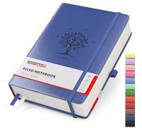Smarpau Lined Journal Notebook B5, Large Composition Notebooks 320 Pages with Sticky Notes, 100gsm Thick Paper Hardcover Leather Journal for Women Men Work School Office Writing, 19 x 25 cm - Blue