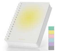 Smarpau Notebook A5, 300 Pages/150 Sheets Wirebound Spiral Notebook Thick 100gsm Lined Paper, Waterproof PVC Journals Notebook for Women Men School Office Travel Writing, 14.5 x 21cm - Yellow