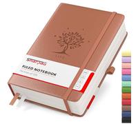 Smarpau Notebook B5 Large Lined Journal, 320 Page Leather Notebook Notepad for for Women Men Writing, 100gsm No Bleed Notepad with Index Pages for Work School Travel, 19 x 25 cm - Brown