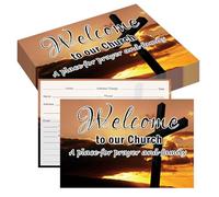SMARSTICKER 100 Pcs Church Visitor Cards Welcome Postcard 4 x 6 Inch Prayer Request Visitors and Prayer Request Note Connection for Business Greeting Praying (Yellow)