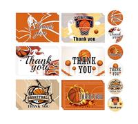 SMARSTICKER Basketball Thank You Cards with Envelopes 24 Pack Sports Thank You Coach Notes Greeting Card for Coach Teacher Appreciation Birthday Party SuppliesGift
