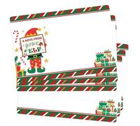 SMARSTICKER Christmas Elf Notes Cards 50PCS Magical Elves Letters Card A Note From Your Elfs Legs Letter for Winter Holiday Students, Surveillance Report Activities Stationery (Green)