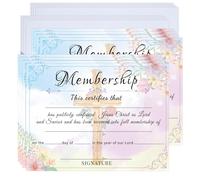 SMARSTICKER Church Membership Certificate with Envelopes 11 x 8.3 Inch Certificate of Membership Cards Christian Religious Membership Recognition Certificate 12 pcs (Color1)