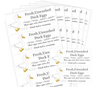 SMARSTICKER Egg Carton Stickers, 120Pcs 1*2.5 inch Farm Fresh Unwashed Chicken Quail Duck Eggs Labels, Egg Packaging Handling Instructions