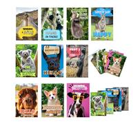 SMARSTICKER Funny Animal Postcards 40 Pack Animal Greeting cards 4x6 inch Thinking of You Missing You Postcard for for Students, Friends, Teacher Adorable