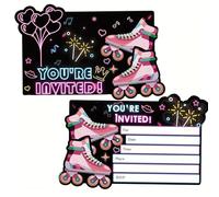 SMARSTICKER Ice Roller Skating Invitations With Envelopes 6x4 Inch Fill-in Party Invitation Cards 20 pcs You Are Invited Cards for Many Festivals And Various Occasions