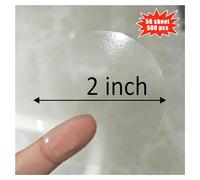 SMARSTICKER Super Gloss Clear Transparent Retail Package Envelope Seals 2" Round Circle Clear Dot Mail Wafer Seals Stickers Labels 500/Pack