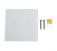 Smart 2-gang Wall Switch, Fireproof Pc Shell With Tempered Glass, Electronic Start For Bulbs, Single Live Wire Installation, Gold Color(white)