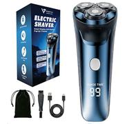 Smart 2-in-1 Electric Rotary Shaver for Men with 4D Floating Heads & Pop-Up Trimmer - USB Rechargeable, Wet & Dry Waterproof Razor with LCD Display (90 Min Runtime)