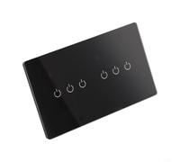 Smart 2 Way Touch Switch Voice Control for tuya App Remote 220V Glass Panel for Alexa Home Lighting UK Standard Black Finish(6 Gang 2Way)