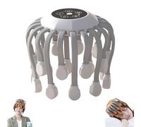 Smart 20-Claw Electric Head Massager Scalp, 5 Smart Modes, Wireless 360° Deep Intelligent Octopus Massage, Stress Relief Sleep Aid for Home, Travel (White,Large Motor (15w))