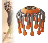 Smart 20-Claw Electric Head Massager Scalp, Wireless Deep Scalp Massage Device with 5 Smart Modes, 360° Rotating Nodes, TMS Pulse Tech, Stress Relief for Home and Travel (Orange,Manual Operate)