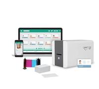 Smart 21 ID Card Printer Bundle includes ribbon, plastic cards and software