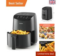 COSORI Small Air Fryer, 2L, Led Touch-control Display, 900W, 53% Faster, Nonstick and Dishwasher Safe, 30 Online Recipes, Low Noise, 97% Less Oil, Black
