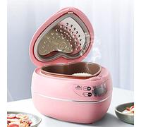 Smart 300W Rice Cooker 1.8L - Portable 6 In 1 Rice Cooker With Preset Timer And Thermostat - Peach Heart Shape Design - Perfect For Cooking Rice, Soup, Porridge