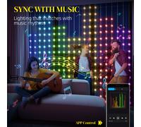 Smart 400 LED Curtain Lights, Dynamic Lights, Sync with music, remote control